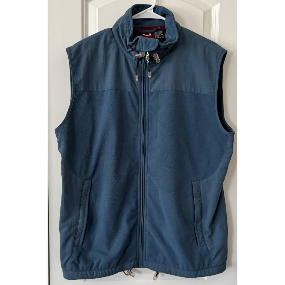 Oakley Men's Vest Large Blue Full Zip Fleece Lined Outdoor Performance Jacket
